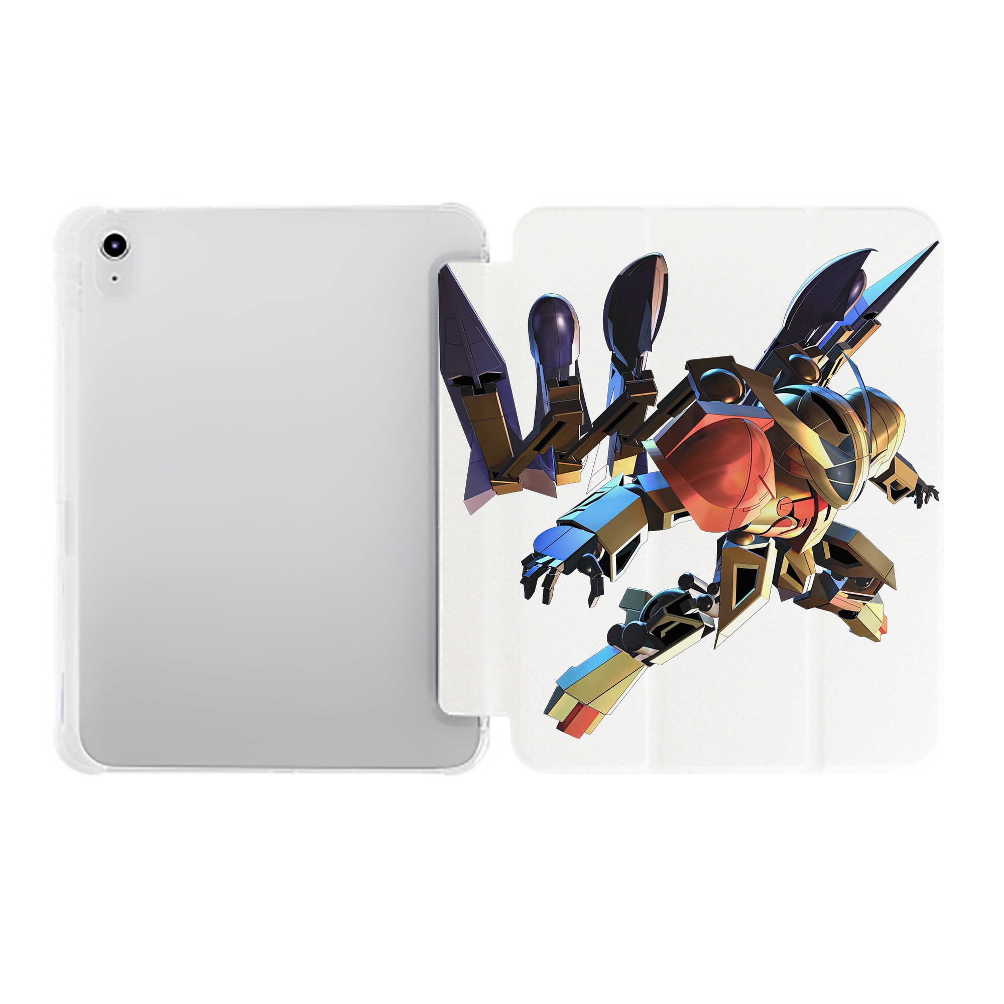 （画像用） 機動戦士ガンダム Mobile Suit Gundam IPad ケース ペン収納付き 三つ折りスタンド PUレザー×シリコン 対応機種9.5/10.5/10.9インチ